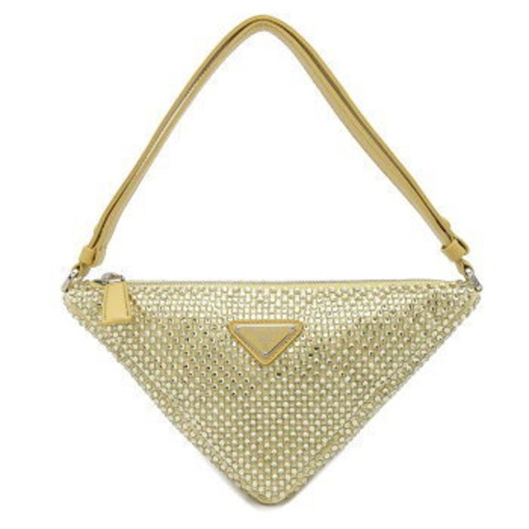 Prada handbag crystal studs triangle satin rhinestones bag - Picture 1 of 8